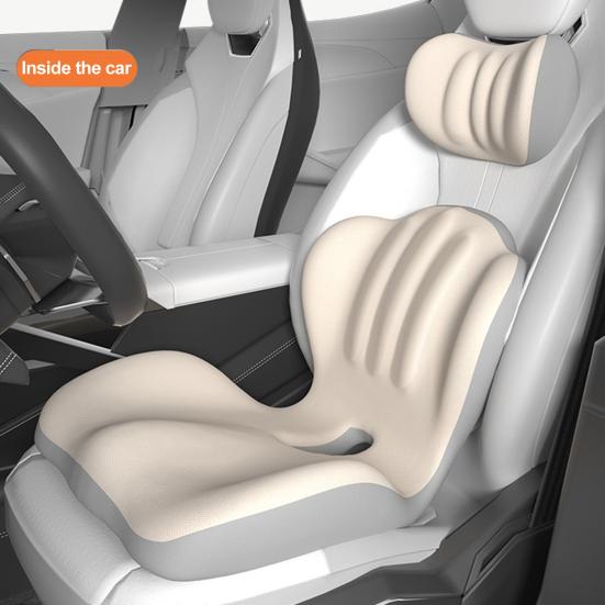 Ergonomic Seat Cushion with Back Support, High Density Memory Foam Office Chair Pad with U-Shaped Coccyx Relief, Breathable Car Seat Cushion for Home