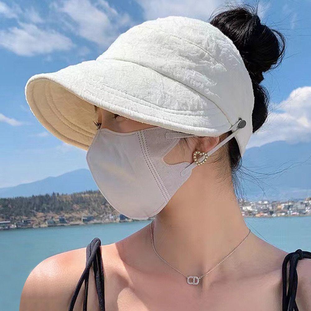 UV Protection Beach Caps Wide Brim Visors Summer Bucket Hat Women