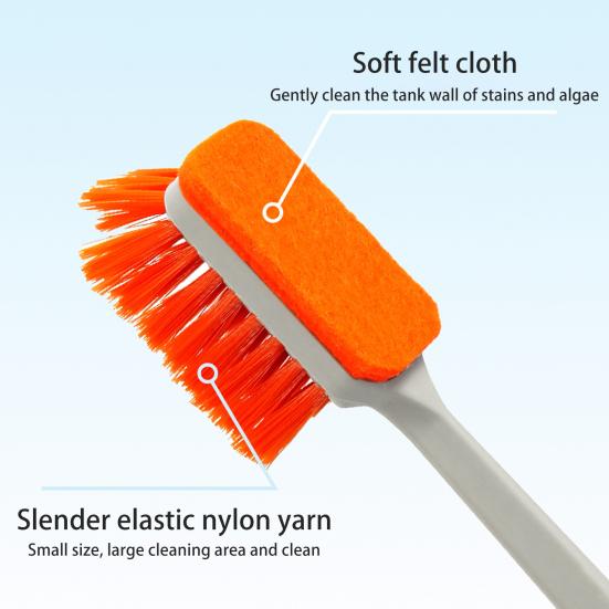 1 Set Fish Tank Brush Convenient Small Tank Algae Scrubber Durable Fish Tank Cleaning Brush for Aquariums