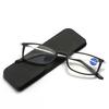 New Retro Square Paste Mobile Phone Portable Ultra Light Reading Glasses for Men and Women with Eyeglasses Case +1.0 To +4.0