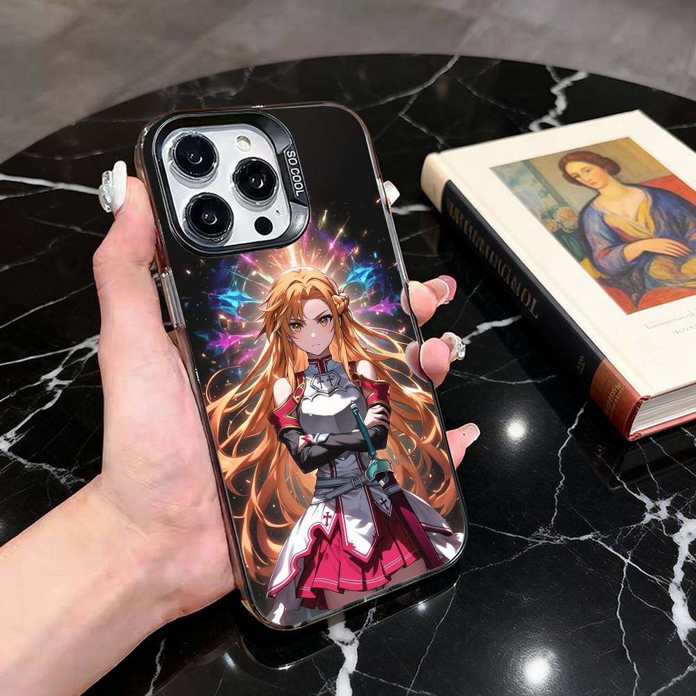 Sword Art Online A-Asuna Y-Yuuki-es Phone Case For iPhone 17,16,15,14,13,12,11 Plus,Pro,Colorful Silver Phone Case Funda Cover