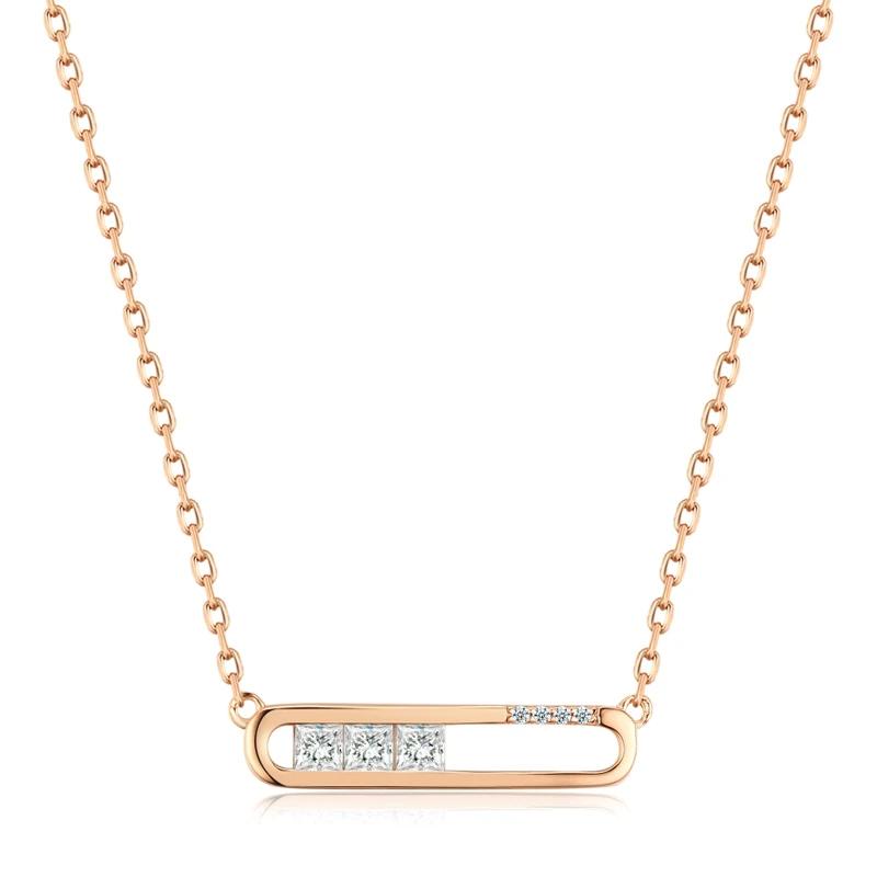 

Геометрический кулон-ожерелье цвета розового золота для женщин, блестящий натуральный циркон, необычное, креативное, повседневное, тонкое ювелирное изделие, подарок