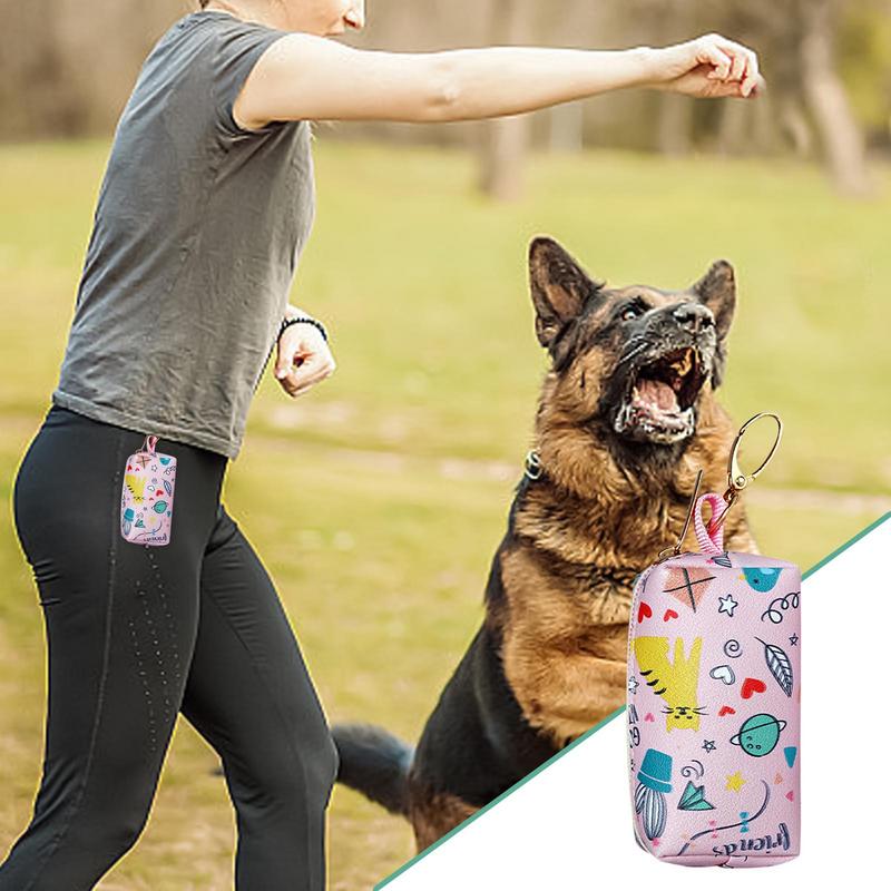 Dog Bag Holder For Poop PU Leather Zipper Poop Bag Holder Stain-Resistant Poop Bag Holder Portable Waste Bag Dispenser With Hook