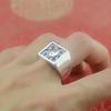 Anello Argento Yin Taifei Stile Etnico Retro Regolabile Bagua Tai Chi per Uomini