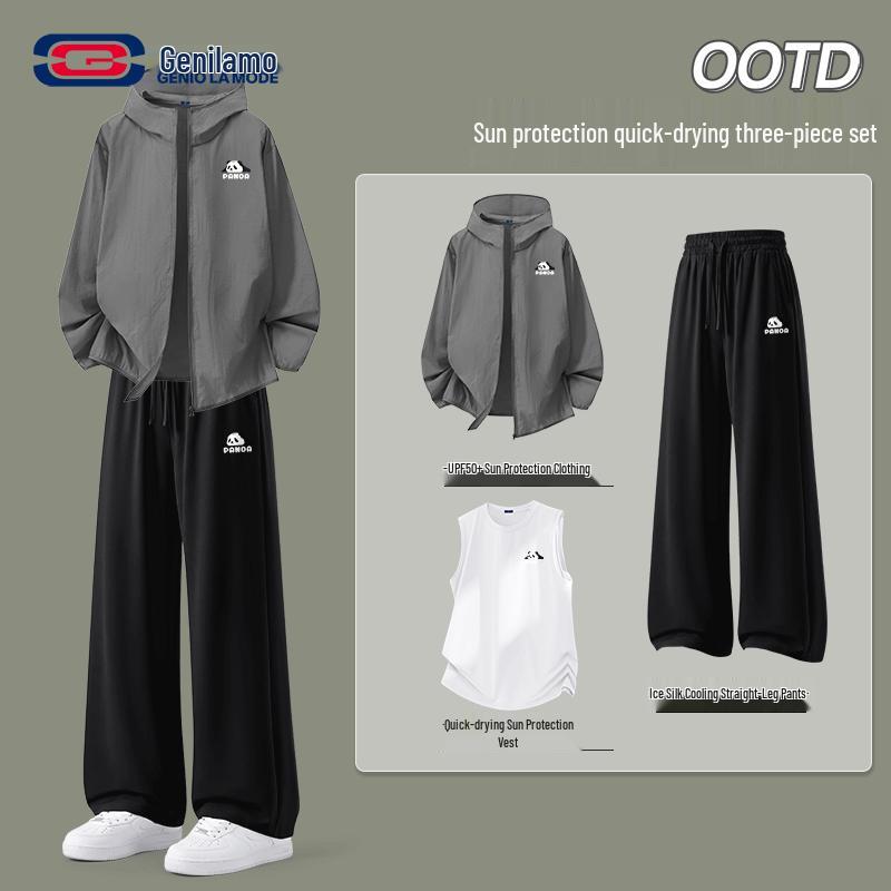 GENIOLAMODE Men's 3-Piece Summer Sportswear Set
