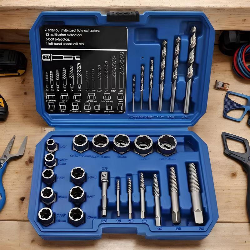 Broken Bolt Extractor Bolts Drill Bit Tool Easy Out Stripped Lug Nut Remover Drill Bit Set For Rusted Damaged Rounded-Off Screws
