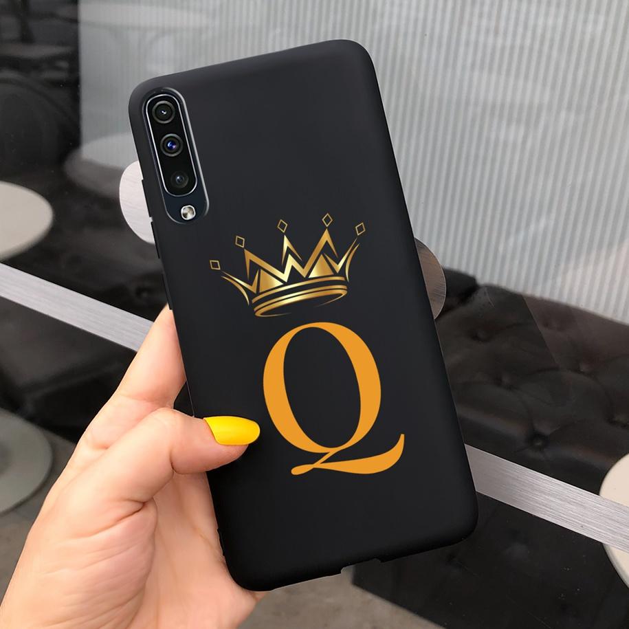 For Samsung Galaxy A50 A50S A30S Case Silicone Letters Crown Back Cover Phone Cases For Samsung A50 A 50 30 S A307F A507F Fundas