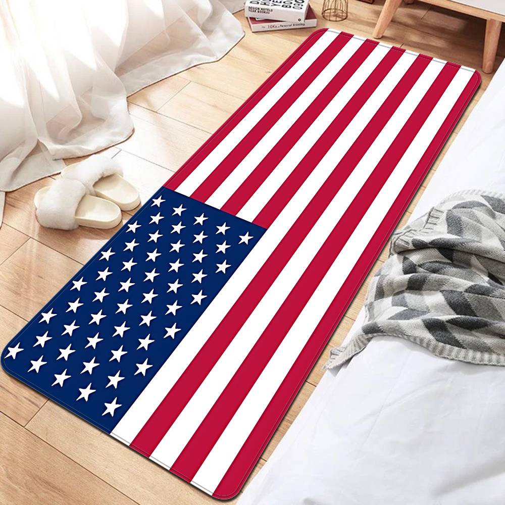 Popular Symbol American Flag Floor Mat Cheaper Anti-slip Modern Living Room Balcony Printed Bedside Mats