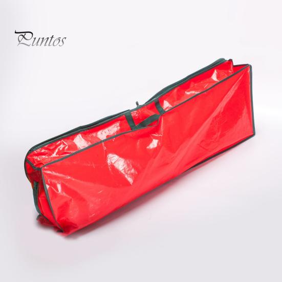 Christmas Wrapping Paper Storage Bag Durable Soft PE Woven Fabric Gift Wrap Storage Pouch with Flexible Partitions and Pockets