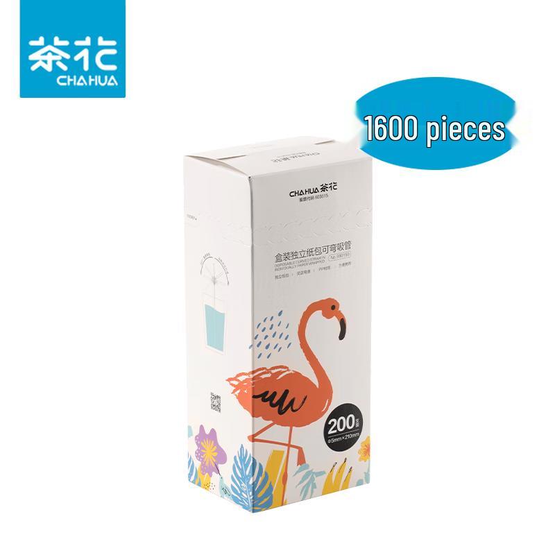 Chahua Individually Wrapped Bendable Drinking Straws