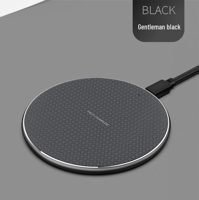 K8 Grid 15W Fast Wireless Charger - Aluminum Alloy Round Desktop QI Mobile Charger