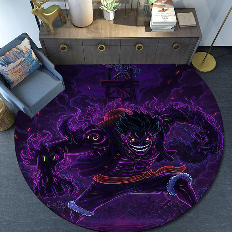 Monkey D Luffy,Round Area Rug,Carpet Rug for Living Room Bedroom Sofa Playroom Decor,Non-slip Floor Mat