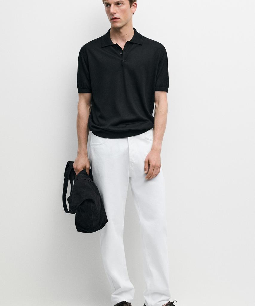 Masimodutti Wool Blend Knit Polo