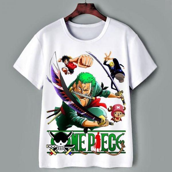 

Summer 2026 One Piece Straw Hat Gang Core Combat Force Sauron C Theme 100 Cotton Print Loose Tshirt Male and Female Top S