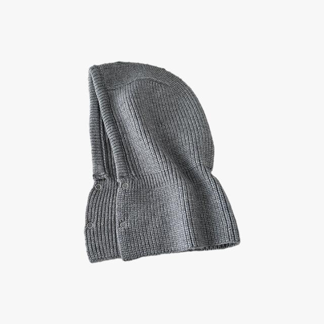 Balaclava Korean Fashion Autumn and Winter Red Knitted Hat Fashionable Warm Head Hat Wool Hat Neck Protection