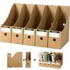 5 Unidades Porta-Revistas Dobrável Organizador de Arquivos de Mesa para Escritório com Etiquetas Adesivas em Branco Caixa de Armazenamento de Livros para Escola Escritório