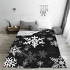 Black And White Snowflake Christmas Blankets Soft Warm Flannel Throw Blanket Plush for Bed Living room Picnic Travel Home Couch