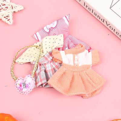 1:12 Doll Clothes Outfit Dollhouse Doll Skirt Suit 6 Inch Doll Multicolor Dress