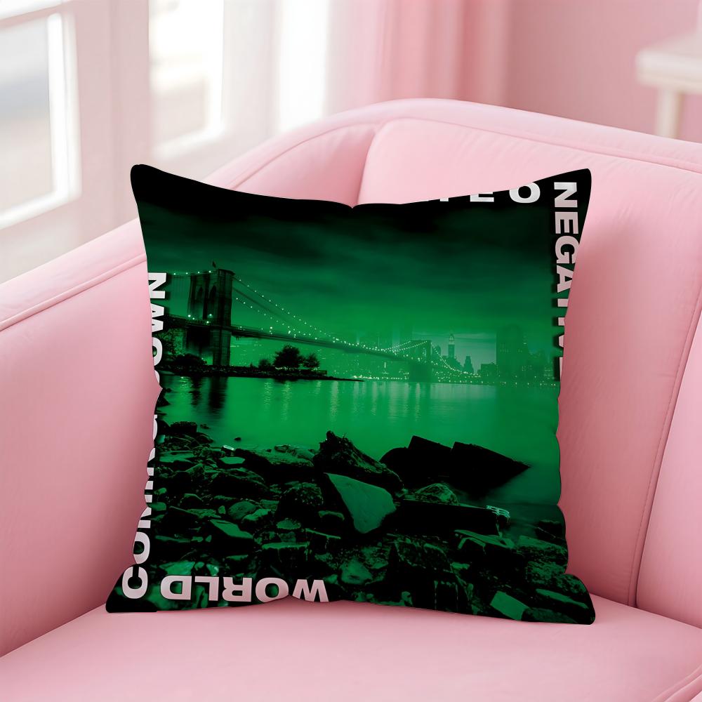 TType O NegativeS Band Cushion Cover Pillow Case Soft Friendly Fabric  Concealed Zipper
