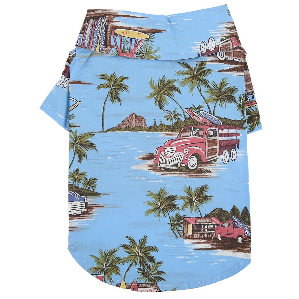 Pet Hawaiian Shirt Cool Breathable Hawaiian Beach Print Dog Summer Camp T Shirt for Dogs and Cats