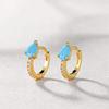Xiaomi Huitan Waterdrop Blue Acrylic Hoop Earrings for Women Elegant Gold Color Party with Shiny Cubic Zirconia Daily Bohemian Jewelry