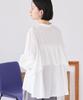 American Holik Casual Back Frill Band Collar Shirt for Women, Off-White
