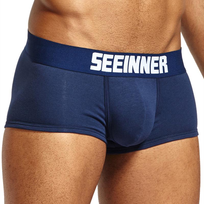 Men's Cotton Breathable Hip-Lifting Slim Solid Color Boxer Briefs