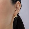 Trendy Gold-Plated Zirconia Stud Earrings - Thickened, Super Sparkle, Cross-Border Fashion Jewelry