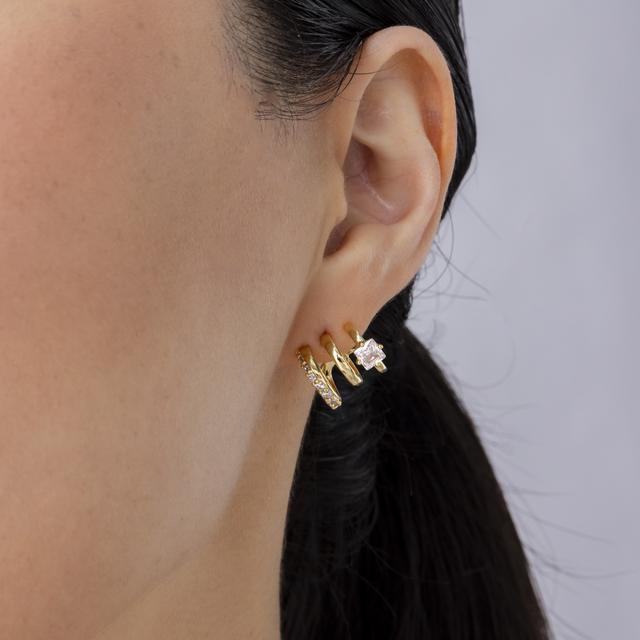 Trendy Gold-Plated Zirconia Stud Earrings - Thickened, Super Sparkle, Cross-Border Fashion Jewelry
