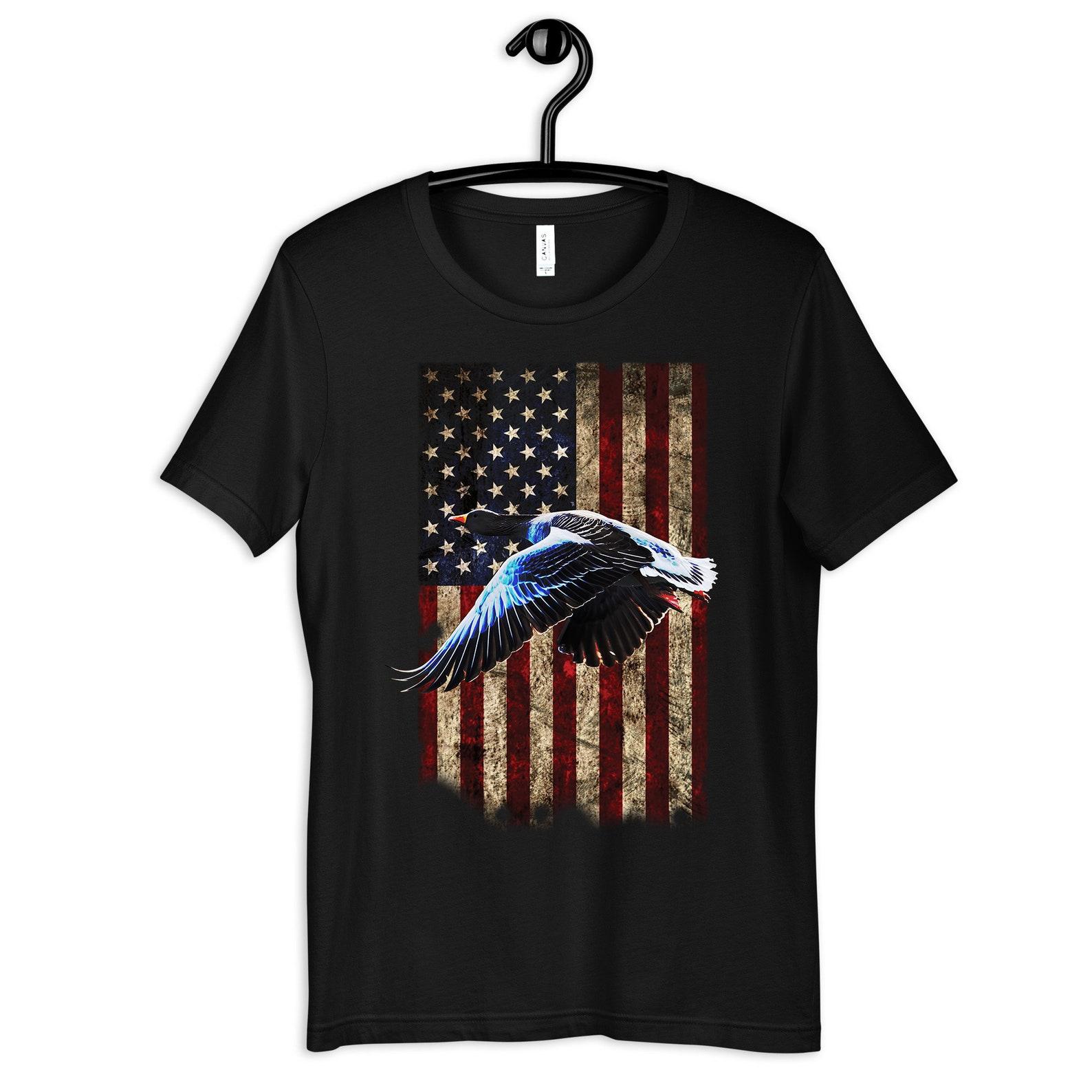 American Flag Duck Hunter Shirt, Duck Hunting USA Flag T-Shirt, Womens Tee, T-shirt, T-shirt, Tank Top, Kids Tee, Toddler 2XL