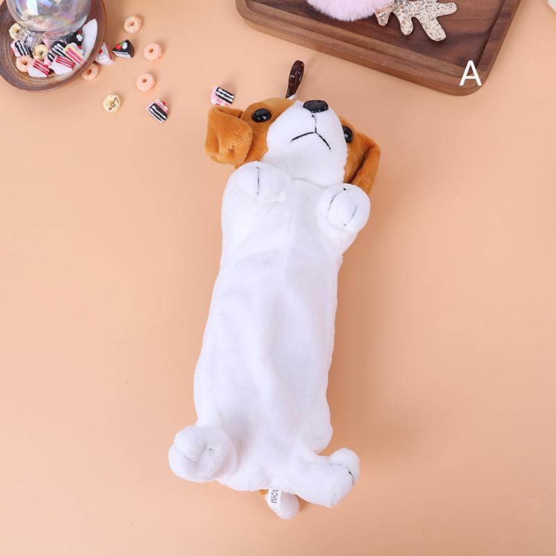 Cartoon Plush Pencil Case Plush Dog Pencil Bags For Kids Stationery Pencil Box