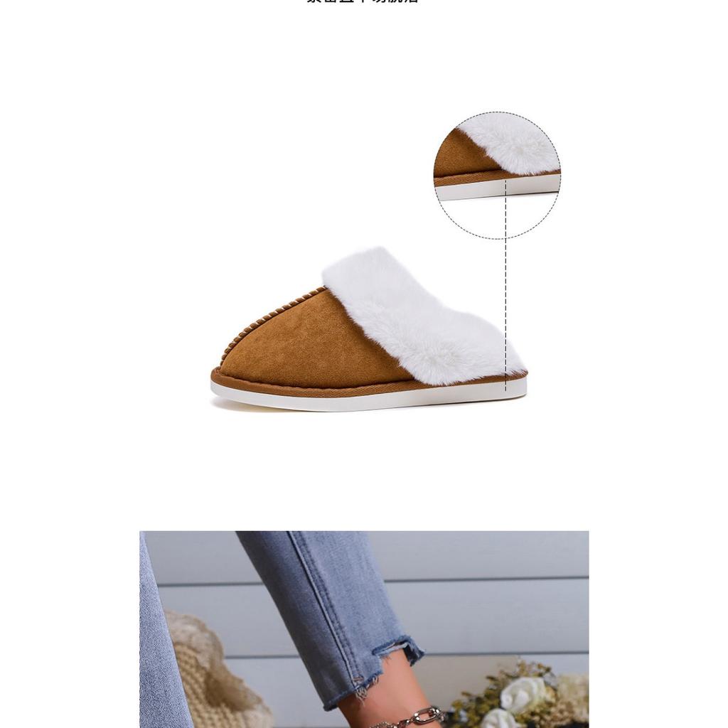 Vlněné pantofle pro ženy, Podzimní a zimní teplé silné plyšové pantofle pro domácí použití, Vnitřní bavlněné pantofle pro muže