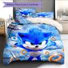 Sonic Lightning Pattern Bedding Quilt Set  Home Decoration  Gift (1 * duvet cover + 2 * pillowcase  without core)