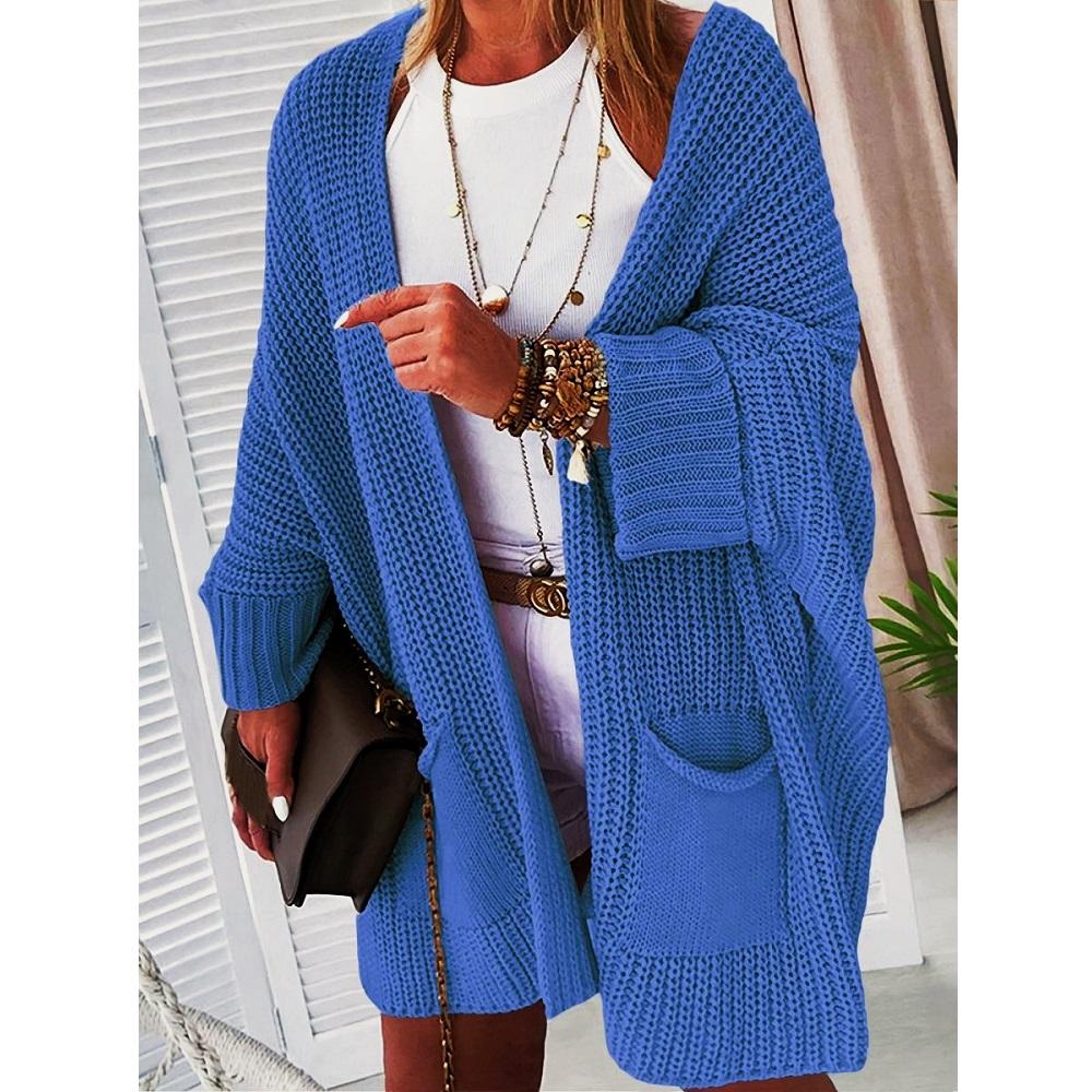 Dámské podzimní zimní pletené svetry kardigany kabáty dámské nadměrné volné dlouhé svetry svrchní oděvy