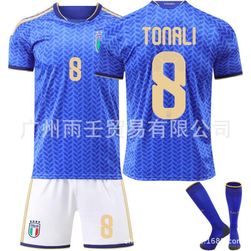 Weltmeisterschaft Italienische Fußballuniform Nr.. 14 Chiesa 18 Barrera Trikot Kinder Set