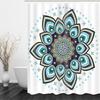 Golden Baroque Symmetrical Shower Curtain, Paisley Bohemian Tribal Ethnic Damask Ornament Luxury Design Bathroom Shower Curtain