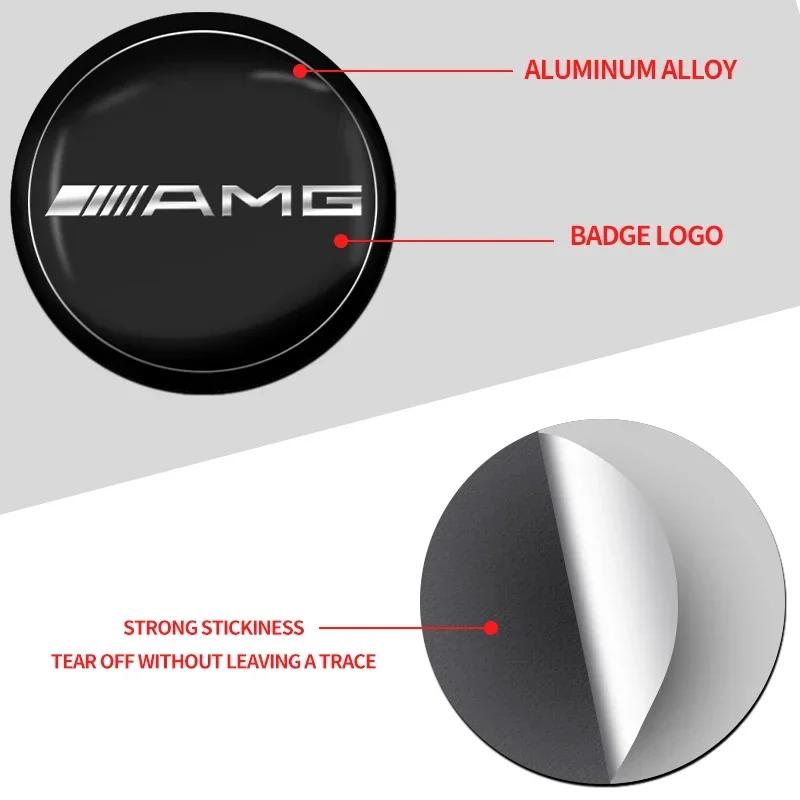 Hot 2025 For AMG W124 Car Wheel Center Hub Cap Badge Sticker Decoration For Mercedes Benz AMG E S C A B Class GLE GLS GLC CLA GL