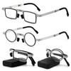 1PCS Ultra Thin Folding Reading Glasses for Men Women Lightweight Metal Frame with Portable Hard Case