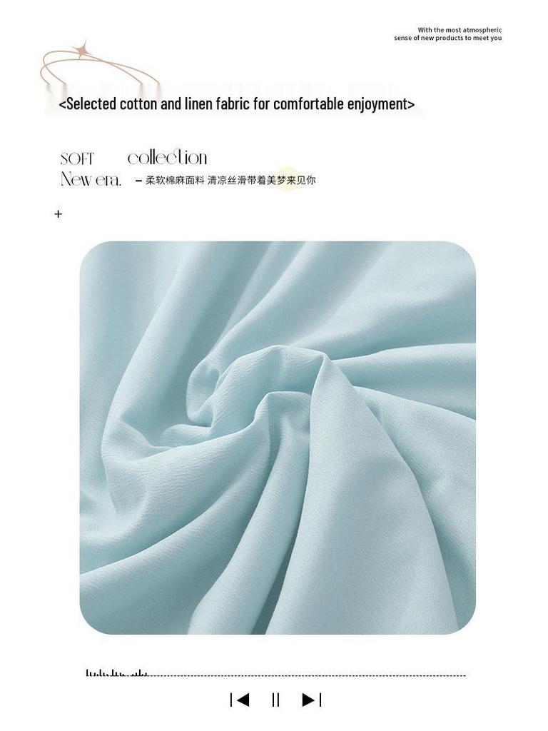 2026 Summer Cotton-Linen Quilt: Hand-Stitched Edging, Cool & Lightweight for Air Conditioning