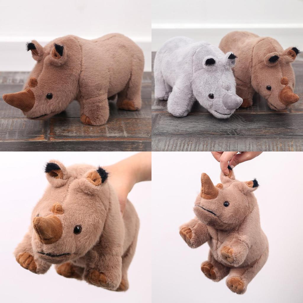 Toy Rhino Plush Stuffed Animal Doll For Kids Gift Cartoon Decoration Bedroom