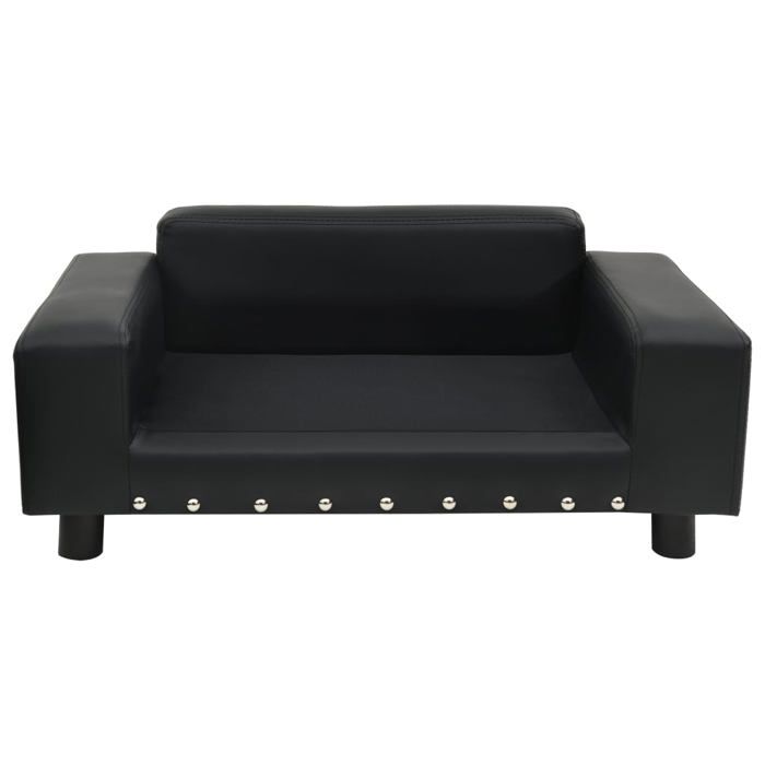 VidaXL Canapé pour Chien Noir 81x43x31 cm Peluche et Similicuir Sofa pour Chat 170954