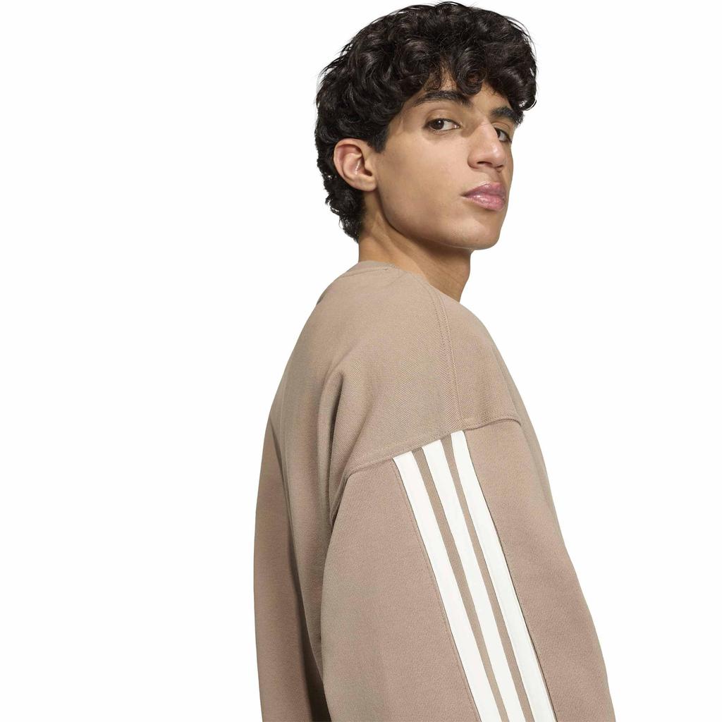 KIT Sweat Crew BW222 XS [Adidas] 3-Stripes Men's Khaki/Off-White (KW2388)
