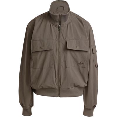 Originals P Ess Logo Stand Collar Zip Sports Pilot Jacket Women Jacket Dark-Olive-Green JD4791