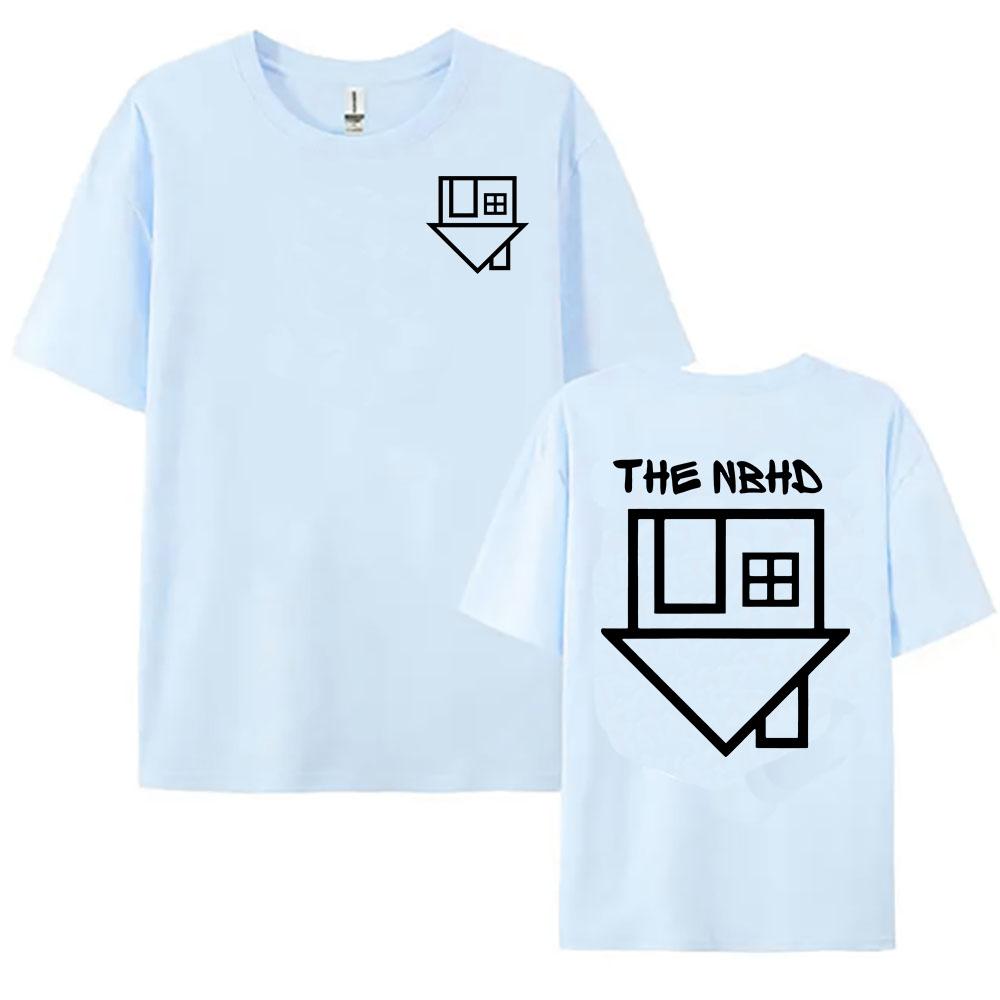 Women Tees Band The Neighbourhood NBHD Printing Tshirts Short Sleeve Round Neck Cotton T-shirt Casual Hip Hop Unisex Streetwear