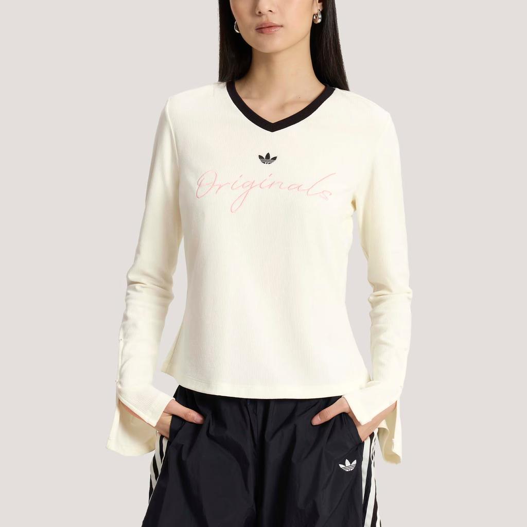 adidas Originals Lässiges Strick-Langarm-T-Shirt Damen Oberteile KS2382
