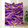 Flowing Yellow Streaks On a Vibrant Purple Wavy Background. for All Seasons Blanket Lunch Break Throw Gift