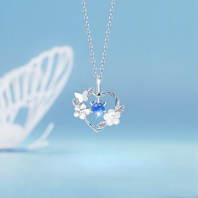 925 Sterling Silver Shell Flower Heart Charm Necklaces & Pendants Choker Necklace For Women Statement Wedding Party Jewelry