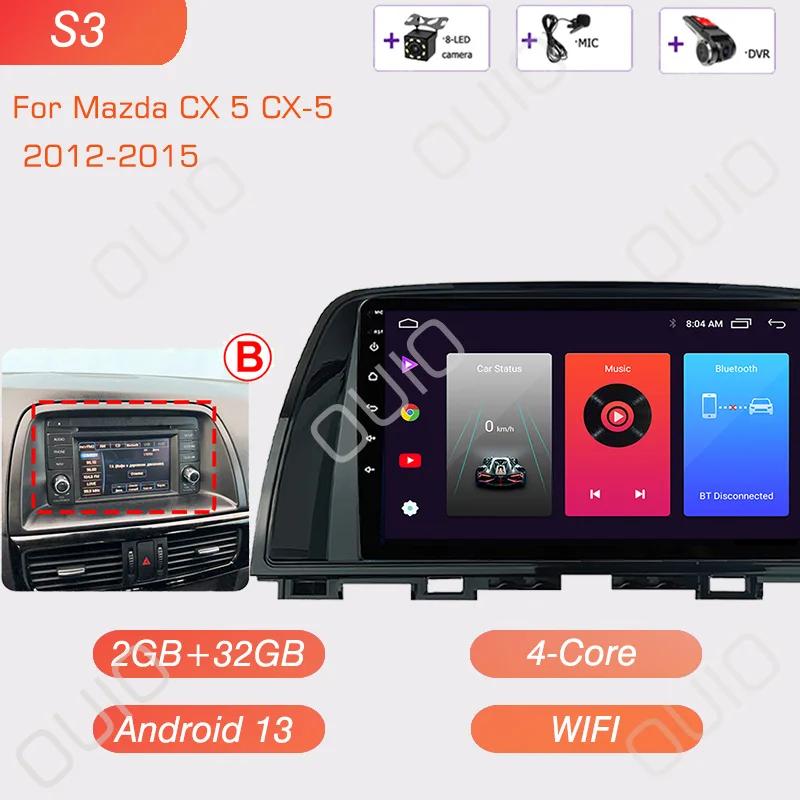 8GB+128GB Android 13 Radio For Mazda CX5 CX-5 2012 2013 2014 2015 Car Stereo Multimedia Player Carplay Auto GPS Navigation 2DIN