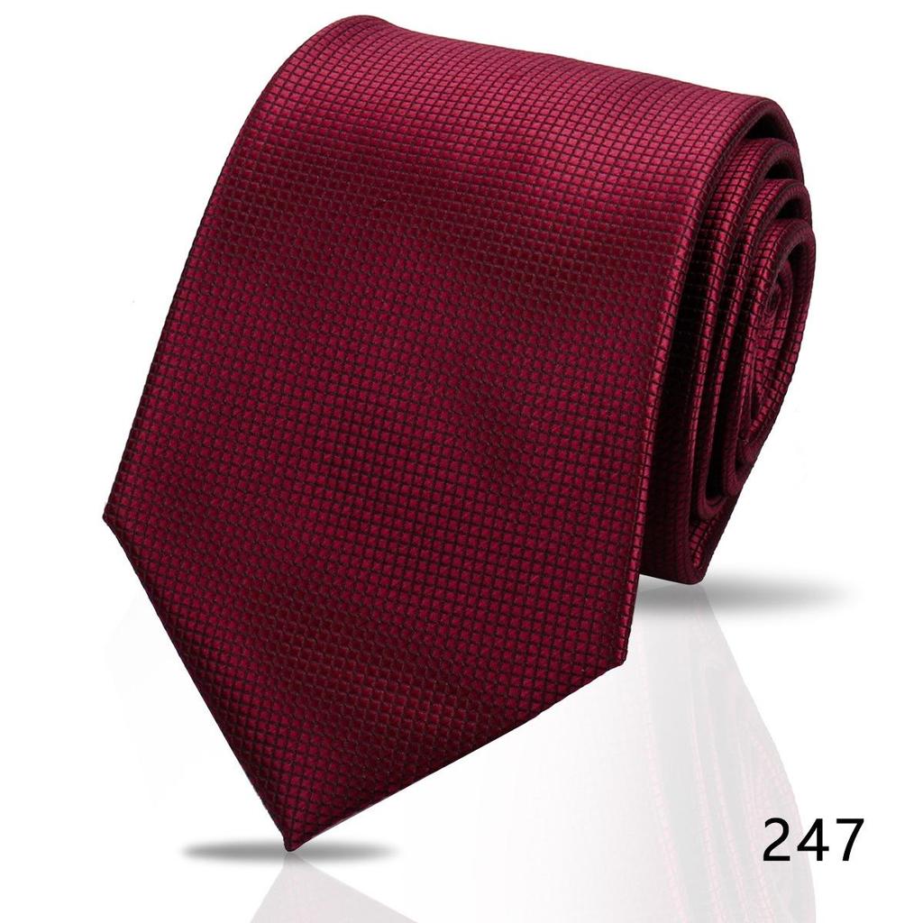 Men's High-Grade Black and Red Striped Silk Tie for Formal and Wedding Wear - 8CM