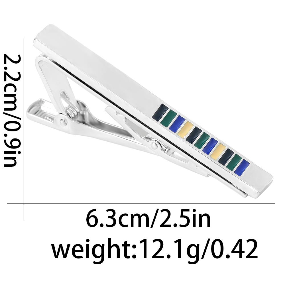 Funny Blue Green Black Colors Stripe Design Tie Clip Mens Formal Party Jewelry Accessories Free Shipping